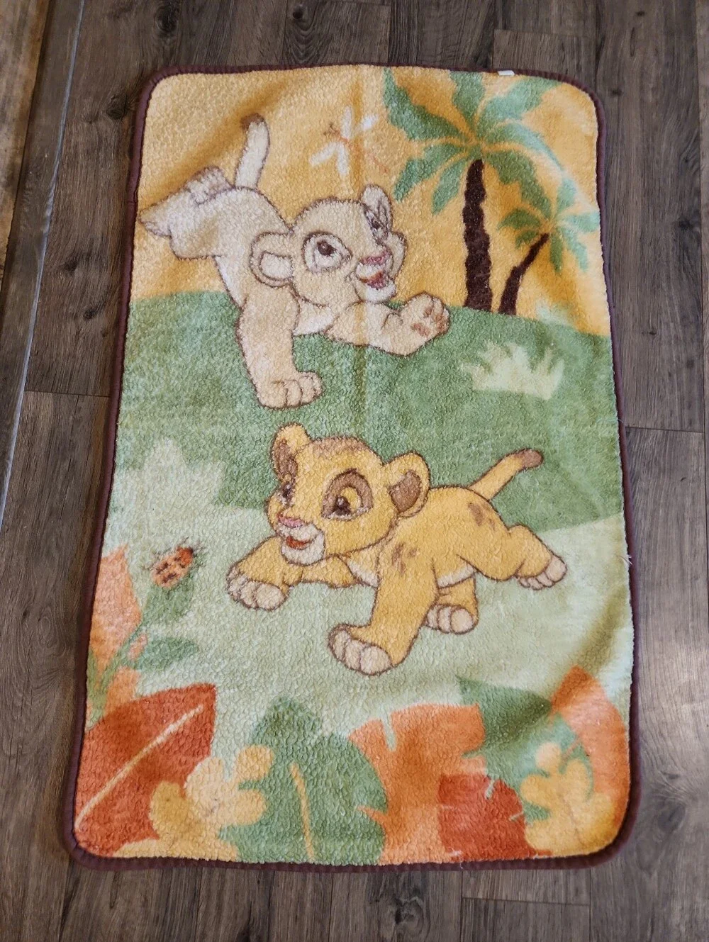 Disney Lion King Plush Baby Blanket Butterfly – Yellow, Green & Orange